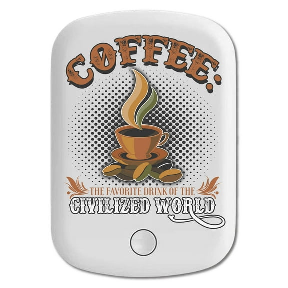 DistinctInk Magnetic Battery Pack, 5000 mAh Wireless Portable Charger with USB-C Cable, Compatible with MagSafe iPhone 14 / 13 / 12 Series - Coffee Favorite Drink Civilized World