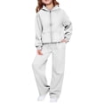 thumbnail image 6 of Muxikeji Clothes Back to School Outfits for Girls,Girl Sets Size 5 Graphic Print Long Sleeve Cute Hoodie Pullover tops and Pants Kids 2Pcs Outfits Fall Winter Suit, 6 of 8