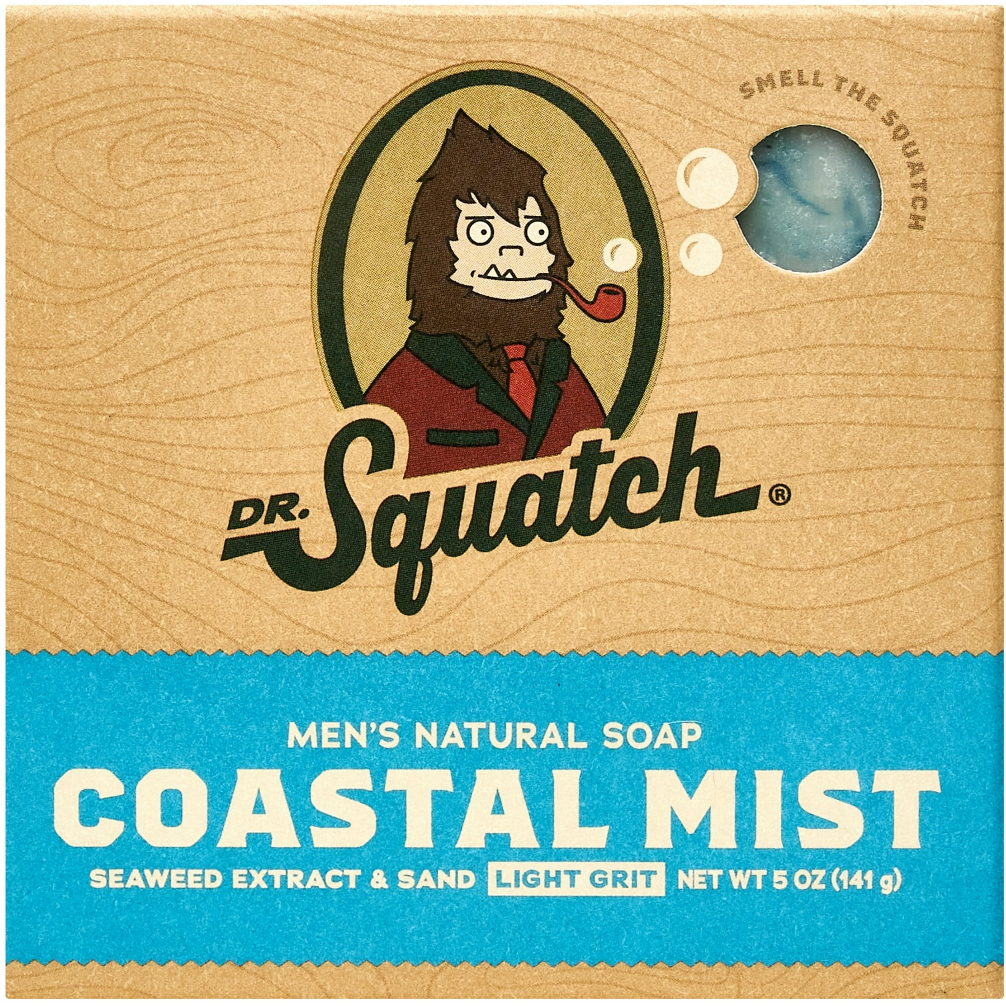 Dr. Squatch Men's Soap, Natural Bar Soap for Men, Coastal Mist, 5 oz