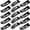 Black, variant on 32 count Hair Clips Set - 3 Prong Double Grip Metal Barrettes and Combs for Women and Girls, Hair Accessories (Rose , Black)