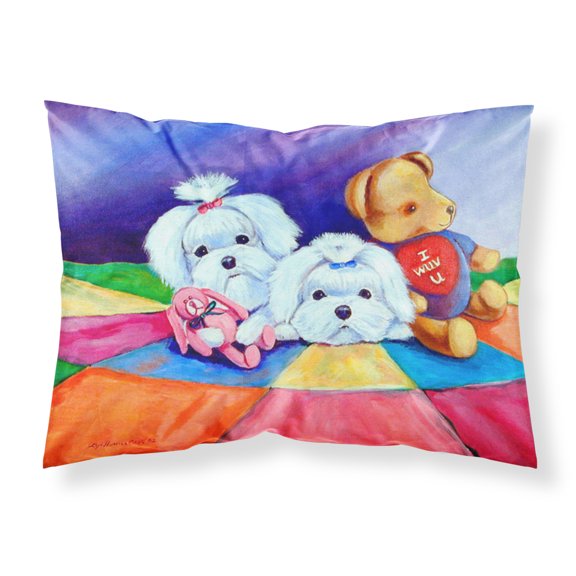 Carolines Treasures 7515PILLOWCASE Maltese Fabric Standard Pillowcase Standard multicolor