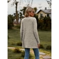 thumbnail image 4 of Chiclily Women's Fall Cardigan Lightweight Soft Knit Cardigan Khaki Small Long Sleeve Open Front Coat with Pockets, 4 of 7