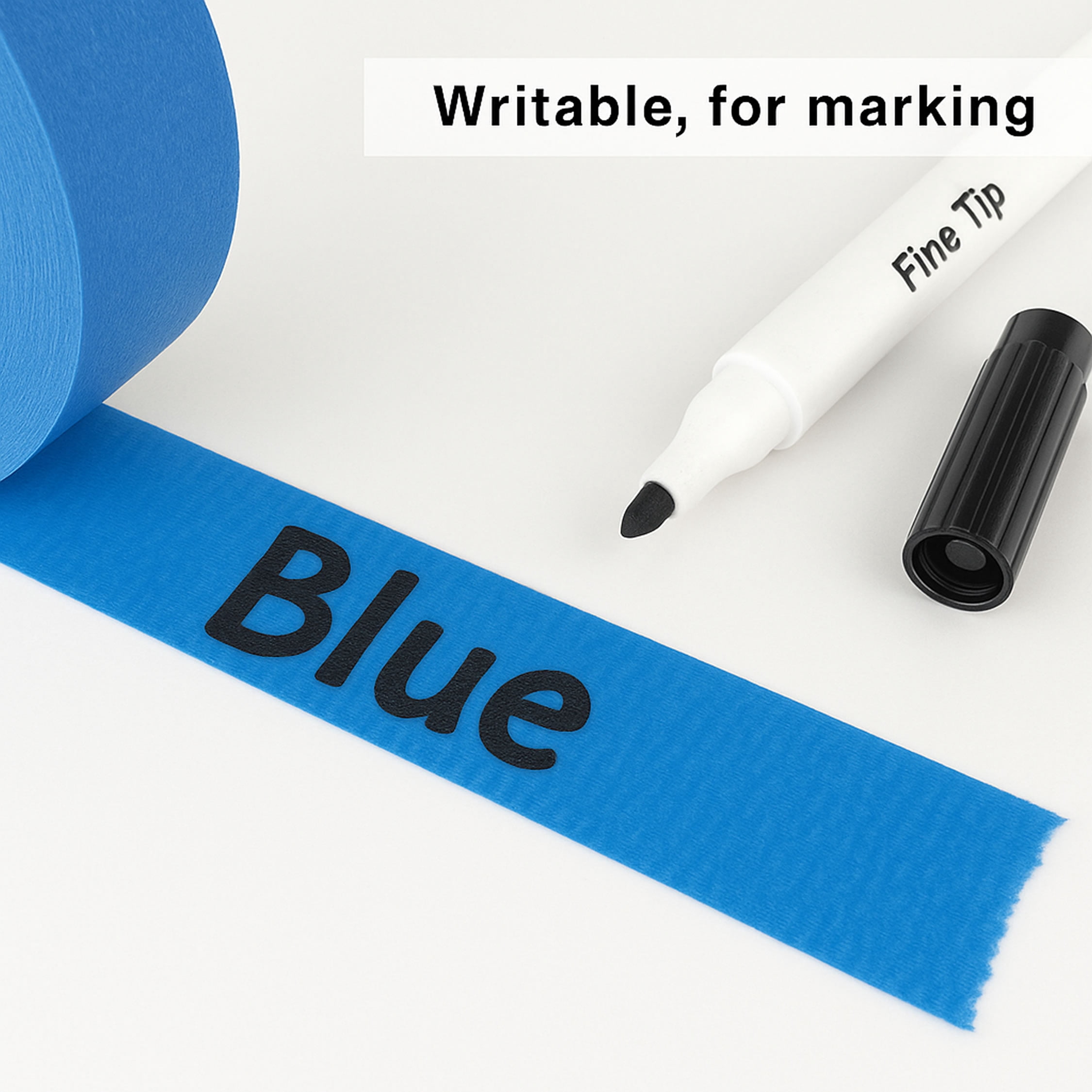 DOAY 2 pack Blue Painters Tape - Masking Tape 1 inch wide, Multi-Surface Adhesion, Indoor & Outdoor Use for DIY, Labeling, Art, Car