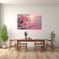 thumbnail image 2 of Pink Plumeria Blush Sunset Pink Sand Beach Framed Canvas Art Prints for Office Bedroom Apartment Decor, Ready to Hang12"L x 8"W, 2 of 10