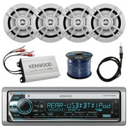16' - 25' Bay Boat: Kenwood Marine CD Receiver w/ Bluetooth, 4x Kenwood 6.5" 2-Way Speaker, Kenwood 4-Channel Amplifier, Marine Grade 50 Foot 16-Gauge Speaker Wire, Outdoor Antenna