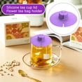 thumbnail image 3 of Silicone Tea Cup Lid, Universal Heat Resistant Mug Cover with Integrated Tea Bag Holder for Ceramic Cups and Glassware Kitchen Accessory 2 Pack, 0.8X4.5In, 3 of 5