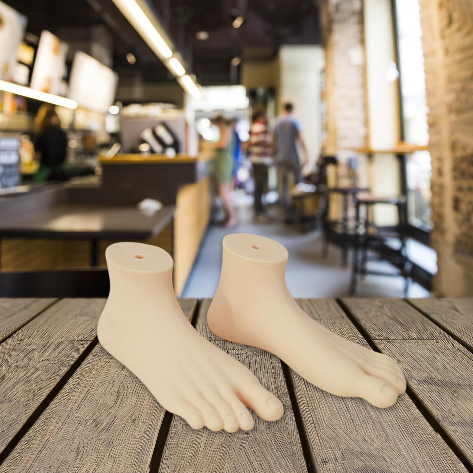 MAGIDEAL 2 Pieces Mannequin Foot Display Model Lifelike Home Foot Forms Sandal Photography Props Showcase Malls Stockings Manikin Feet Skin