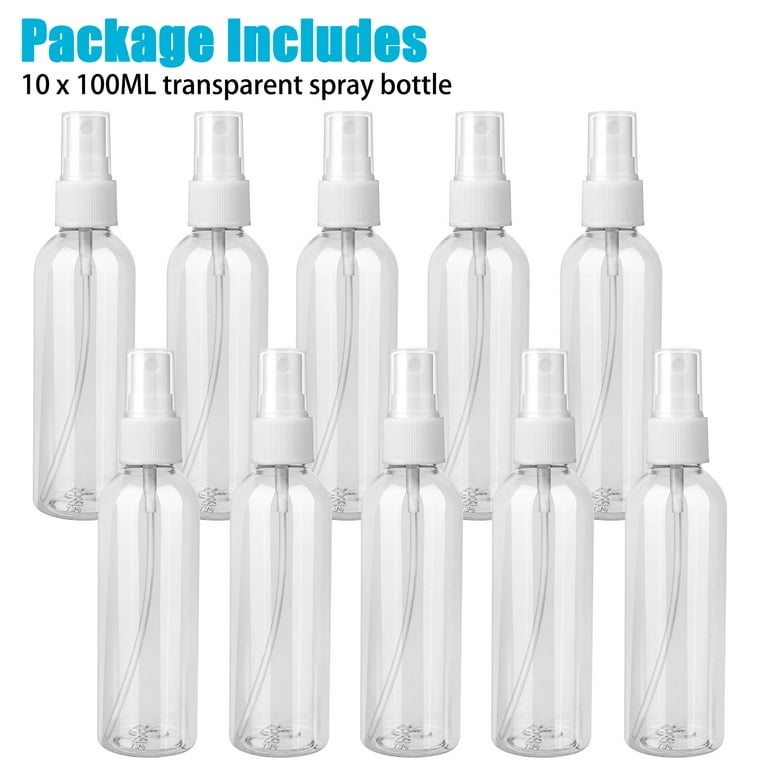 10 Pcs Spray Bottles 100ml Clear Empty Mini Mister Spray Bottles Refillable  Container Travel Size Atomizer for Liquid