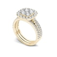 thumbnail image 2 of 2 Carat T.W. Diamond Single Halo Cluster Two-Band 14kt Yellow Gold Engagement Ring Set, 2 of 5