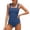 C1-Navy127, variant on Girls UPF 50+ One Piece Swimsuit Solid Ruched Beach Pool Athletic Bathing Suits,Blue