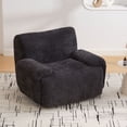 thumbnail image 3 of S-HOME Modern Chenille Oversized Sofa Chair with Ergonomic Design 42 Inch Deep Seat for  Living Room Bedroom or Dorms, Black, 3 of 10