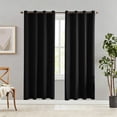 thumbnail image 2 of Blackout Curtains - Insulated Sunscreen Drapes, Room Darkening No-Drill Window Coverings for Bedroom & Living Room, Modern Chic Polyester Fabric, Light Blocking & Heat Insulating Black, 2 of 6