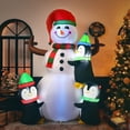 thumbnail image 1 of Gymax 6 FT Inflatable Christmas Snowman & Penguins Blow up Decoration w/ LED Lights, 1 of 6