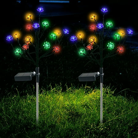 

Home Decor Clearance Solar Garden Lights 16 LED Light Bulbs Decorative Solar Garden Lights Outdoor Waterproof Flower Routes Lights For Way Yard Patio Scenery 4 Color Light Birthday Decorations