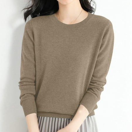 MKLEKYY Chandails pour Filles Taille 7-8 Chandail Décontracté Ample Tricoté à Enfiler Col Rond Léger pour Automne Hiver