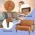 thumbnail image 3 of Andeworld Small Loveseat,2-seat Mini Sofa Couch with Rattan Armrests for Living Room,Bedroom(Orange), 3 of 5
