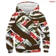 thumbnail image 3 of Sudadera con capucha para niños y niñas con estampado 3D de comida divertida, dulces, macarrones, ropa para adolescentes, jerséis de Nutella para niños, 3 of 5