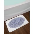 thumbnail image 2 of Blue Mandala Bath Mat, Detailed Intricate Meditative Floral Inspired Circular Motif Pattern, Plush Bathroom Decor Mat with Non Slip Backing, 29.5" X 17.5", Night Blue and White, by Ambesonne, 2 of 2