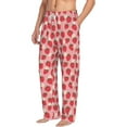 thumbnail image 2 of Uemuo Strawberry And Flowers Pattern Men's Wide Leg Palazzo Lounge Pants with Pockets Light Weight Loose Comfy Casual Pajama Pants-XX-Large, 2 of 9