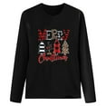 thumbnail image 3 of LEAVINGSUO Long Sleeve Tops MERRY CHRISTMAS Women Casual Long Sleeve Sweatshirt Pullover Blouse, 3 of 6
