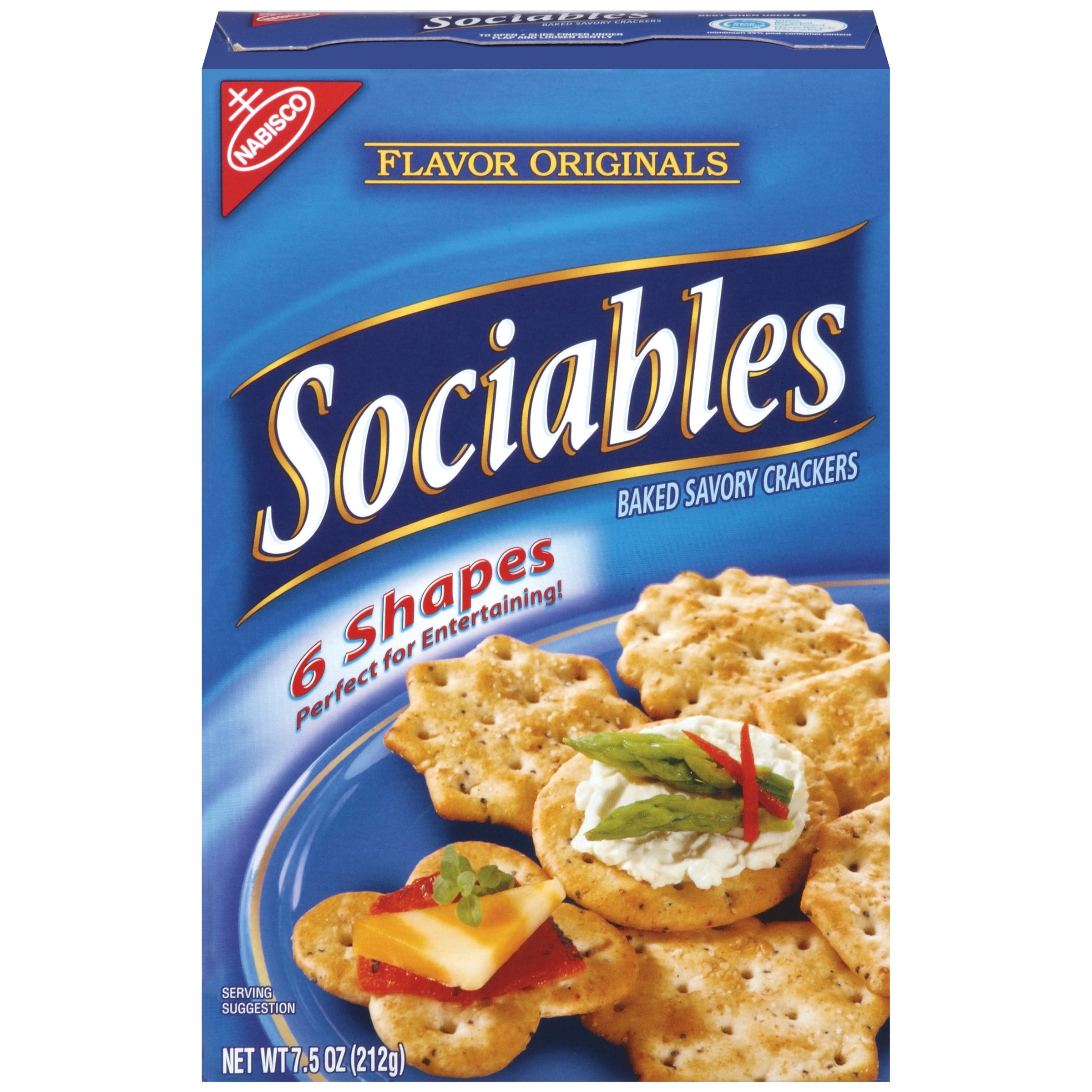 Flavor Originals Sociables Baked Savory Crackers, 7.5 Oz
