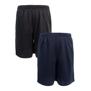 Athletic Works Men's 8" Active Ricehole Mesh Shorts, 2-Pack, up to 3XL