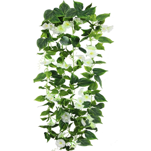 Viñedos artificiales Silk Morning Glory de 15 pies para exteriores, x2