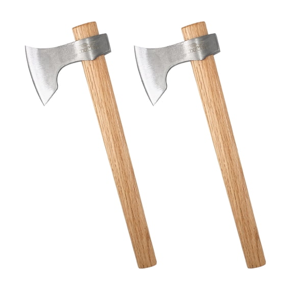 JXE JXO 16.5" Camping Hatchet Axe , Forged Steel Blade with Hickory Handles for Wood Chopping and Outdoor Use,2-Pack