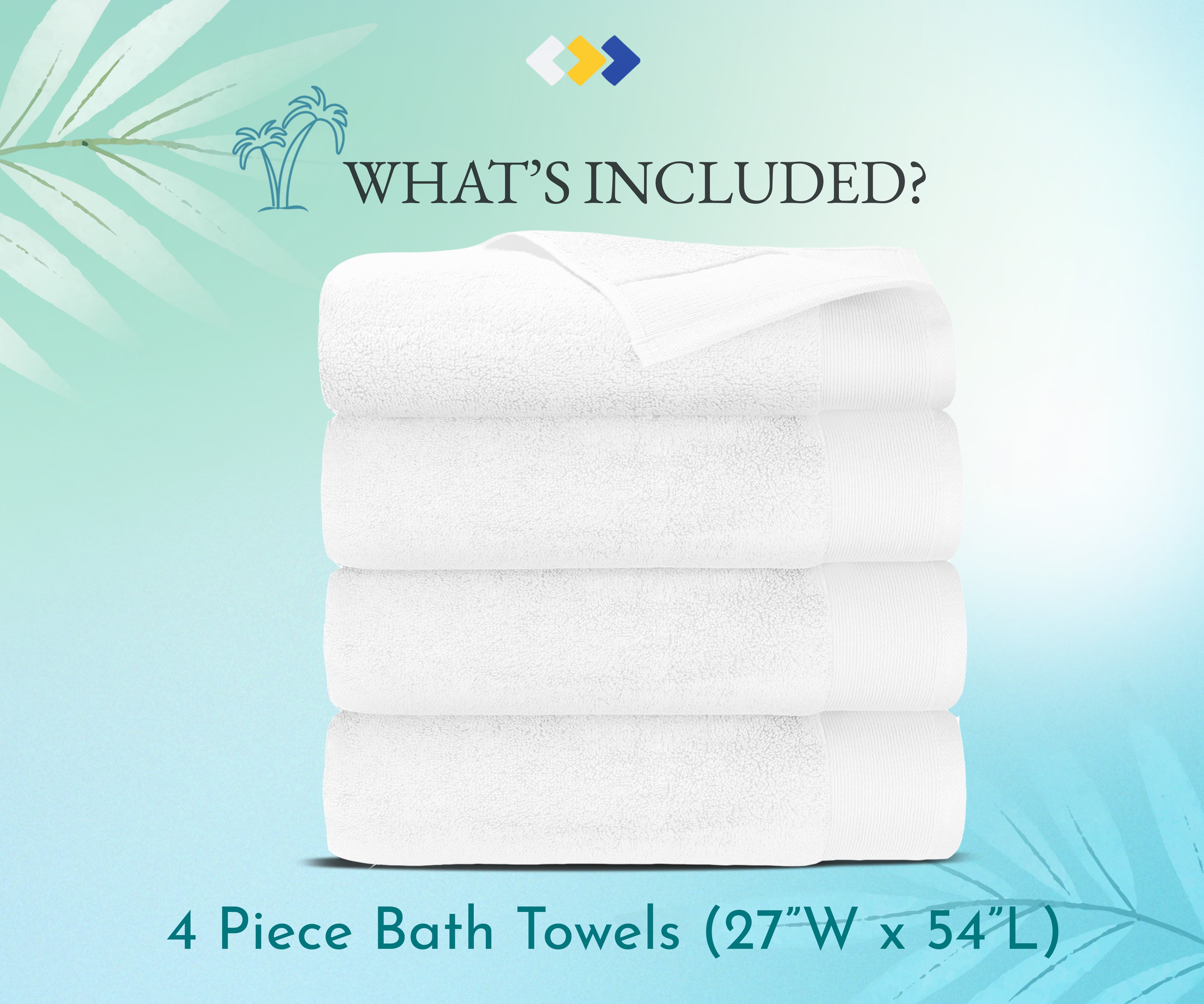 TowelFirst 5-Pack Extra-Absorbent Bath Towel Set - Large, 27x54 Inches, 100  Percent Cotton Bath Towels - Soft and Quick Drying - Best for Bath, Pool