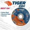 thumbnail image 3 of Tiger® Zirc Combo Wheel, 5 x 1/8 in, 7/8 in Arbor, Type 27, Z30T, 3 of 6