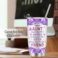 thumbnail image 6 of Best Aunt Ever Gifts, Aunt Birthday Gifts from Niece Nephew, Stainless Steel Coffee Tumbler with Lid for Auntie 20oz, Christmas Gift for New Aunt, To My Aunt Mothers Day Gifts Tumbler, 6 of 6