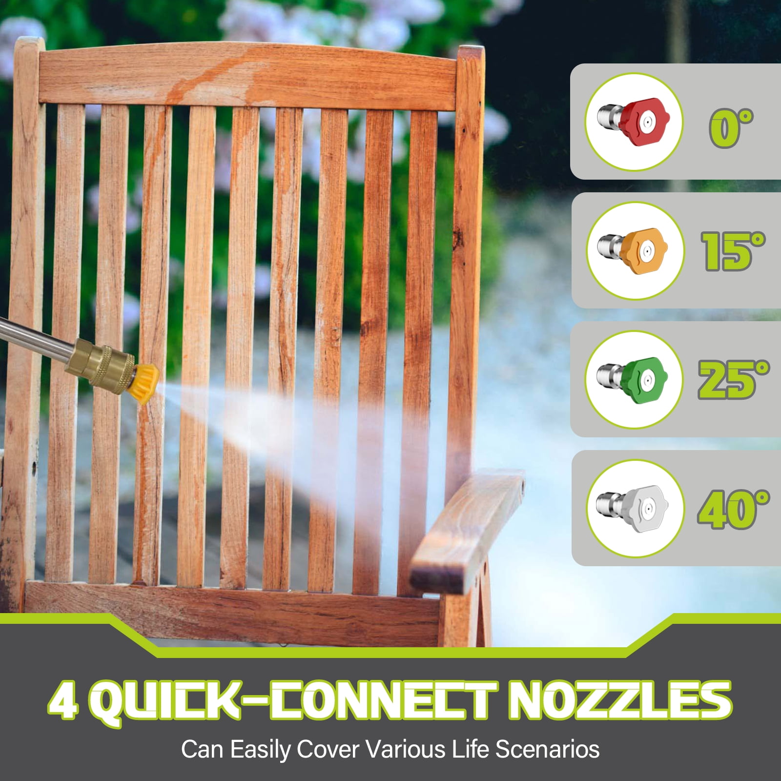 Electric Pressure Washer 5000PSI-Max 3.6GPM Power Washer Touch Screen Adjustable Pressure,4 Nozzles and 500ml Foam Cannon Power Washer Cleaning for Patio