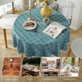thumbnail image 4 of Nappe Ronde en Coton et Lin Anti-Taches avec Franges Lavable 140x140cm, 4 of 5