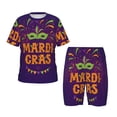thumbnail image 1 of Balery Mardi Gras2 Conjunto de Pijama Infantil de Manga Corta con Estampado – Ropa de Dormir de Algodón Suave-Small, 1 of 6