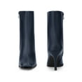 thumbnail image 2 of BLISSFUL STEP Women's Ankle Boots Square Toe Side Zip Stiletto High Heel Boots   Navy Blue 10, 2 of 7
