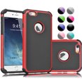 thumbnail image 1 of iPhone 6S Case,iPhone 6 Case, [Red/Black] Rugged Rubber Double Layer Plastic Scratch Resistant Hard Case Cover For iPhone 6S / 6 4.7 Inch, 1 of 4