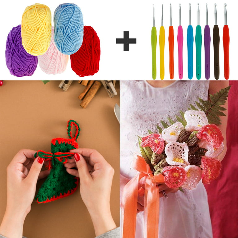 Fenrry Knitting Starter Kit for Beginners Flowers Knitting Kit with  Step-By-Step Instructions Easy Crochet Kit for Beginner - AliExpress