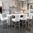 thumbnail image 2 of Cvortll Farmhouse Kitchen Island Stools Set of 2, Velvet Tufted Upholstered Counter 27.2'' Height Bar Stools with Back and Footrest, 2 of 5