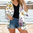 thumbnail image 5 of SELONE Cardigan for Women Dressy 3/4 Sleeve Regular Open Front Cardigans Without Hoodie Hawaiian Lightweight Beach Vacation Wear White XL, 5 of 5