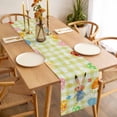 thumbnail image 3 of Table Runner 72 Inches Long for Kitchen Dining, Spring Easter Dresser Scarf Farmhouse, Dining Table Decorations for Wedding/Parties, Yellow Plaid Bunny Colorful Eggs Floral 13 x 72 In, 3 of 8