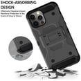 thumbnail image 2 of iPhone 12 PRO Max 2020 6.7 Inch A2342 A2410 A2412 A2411 Durable Classic Printed Case with 360Â° Rotatable Belt Clip with Kick Stand - Dark Gray (with Holster), 2 of 5