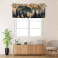 thumbnail image 2 of Black Bear Rod Pocket Thermal Insulated Curtain Valance Wildlife Rustic Wooden Plank Nature Forest Farmhouse Rod Pocket Valances for Bedroom Living Room Dining Room 54 by 18 in, 1 Panel, 2 of 6