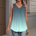 thumbnail image 3 of Qwertyu Womens Tank Tops V Neck Ruched Cute Summer Tops Loose Fit Casual Sleeveless Beach Vacation Clothes for Woman 2026 Light Blue XL, 3 of 6