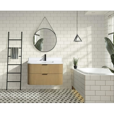 Chantal 36" Floating Bathroom Vanity Oak