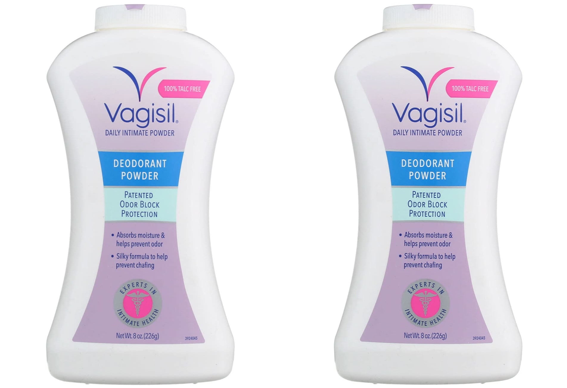 2 Pack - Vagisil Deodorant Powder, Odor Block, 8 Ounce Each