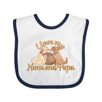 Inktastic I Love My Nana and Papa Cute Dogs Boys or Girls Baby Bib