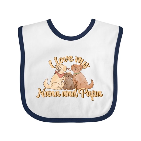 Inktastic I Love My Nana and Papa Cute Dogs Boys or Girls Baby Bib