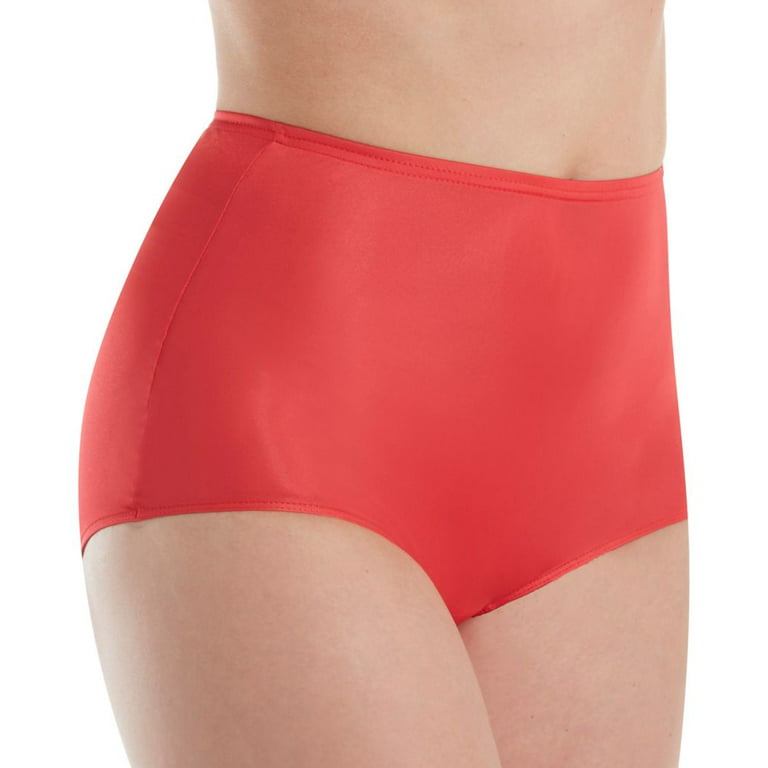 Women's Shadowline 17032 Hidden Elastic Nylon Classic Brief Panty (Red 7) 