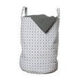 thumbnail image 1 of Abstract Laundry Bag, Classic Pattern of Monochrome Style Rhombus and Horizontal Streaks, Hamper Basket with Handles Drawstring Closure for Laundromats, 13" x 19", Blue Violet and White, by Ambesonne, 1 of 4