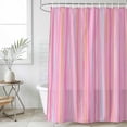 thumbnail image 6 of Pink Orange Blue Stripe Shower Curtain Set - Small 36" x 72" Washable Bathtub Curtain with 12 Hooks, Modern Abstract Art Striped Farmhouse Waterproof Fabric Stall Shower Curtains for Bathroom Décor, 6 of 6